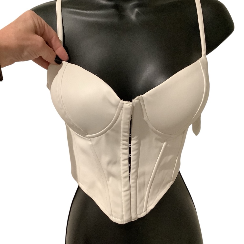 Windsor White Cream Bustier Bra Front Hook & Eye Closure WORN ONCE